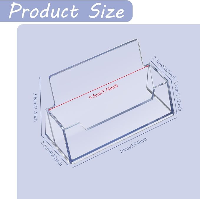 Thenshop 64 Pack Business Card Holder Desktop Business Card Stand Acrylic Holder Stand Clear Postcard Display for Home Office Desk Table(Standard Style)