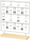 Julysky Earring Holder Organizer, Earring Stand, 4 Layers, White