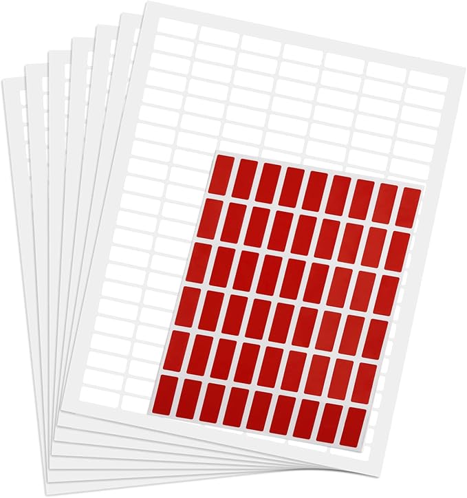 Rectangle Labels Clear Matte Finish 1" x 0.375" -824 Pack Includes Bonus Red Label Stickers - Clear Retail Package Seals by Royal Green
