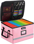 EXLIFBAG File Organizer, Fireproof File Box with Lids, Important Document Organizer Box with Lock, Portable File Folder Organizer with Handle
