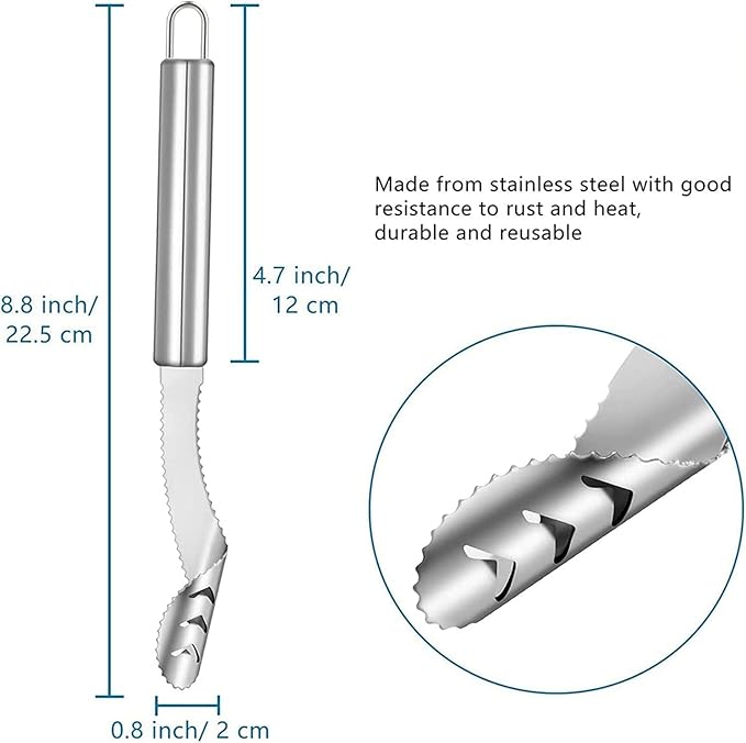 Pepper Seed Corer Remover with Cleaning Cloth, 304 Stainless Steel Fruit Seed Remover with Serrated Teeth, Jalapeno Pepper Corer Tool Chili Deseeder, Essential Kitchen Gadgets (2pcs)