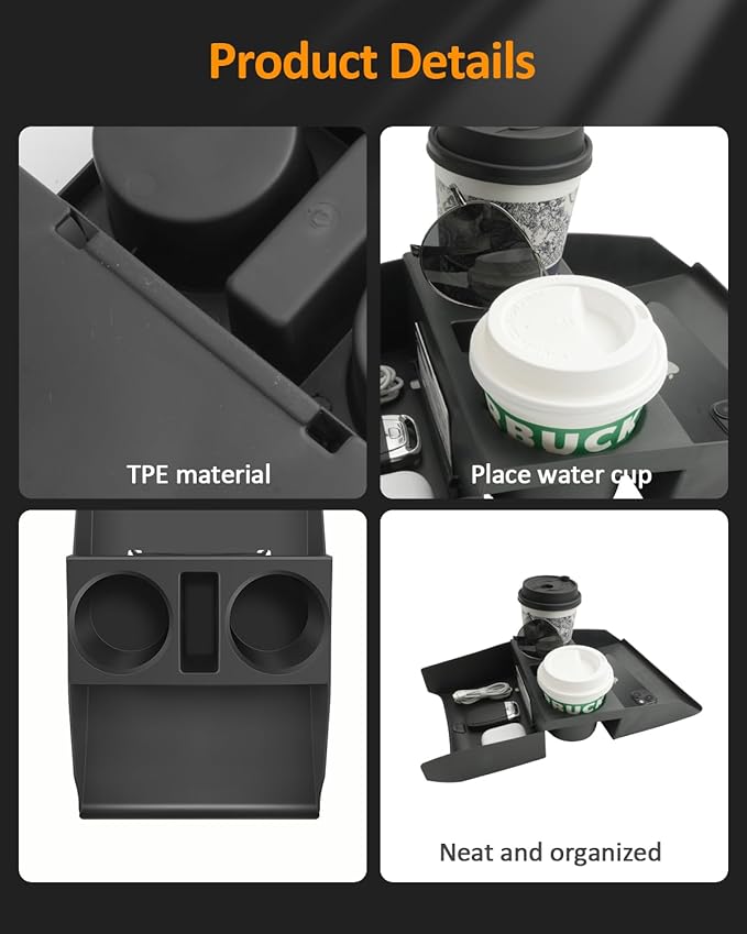 CDEFG Under Center Console Cup Holder Storage Box for 2025 2026 Hyundai Tucson NX4 Accessories, Tucson Center Console Organizer Tray Only for Electronic Gear (Not for Manual/Automatic Gearbox)
