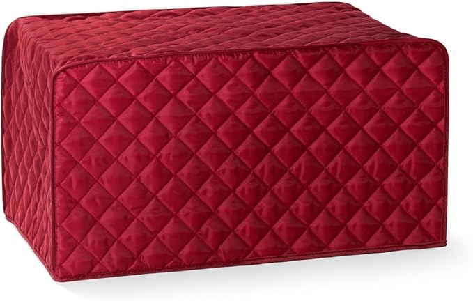 Covermates Keepsakes Rectangular Appliance Cover – Quilted Kitchen Appliance Cover for Countertop Storage – Dust Protection – Stain Resistant – Washable – Slip-On Appliance Design, Red