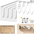 Heavy Duty Closet Rod Support Brackets 12 x 5.6In 400lbs Capacity | White 4 Pack Wall Mounted Closet Shelf Brackets with Rod Holder for Wardrobes and Walk-in Wardrobes