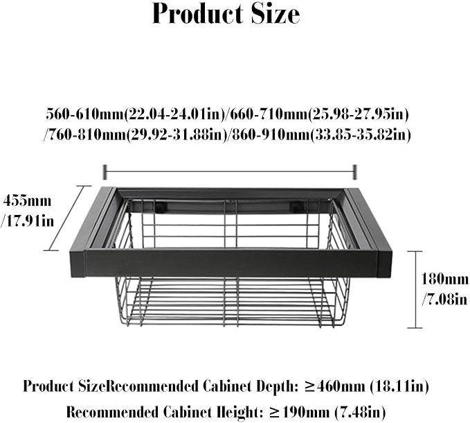 Pull-out Clothes Storage Basket,Stackable Shelf Baskets Organizer,Stackable Storage Bins with Slide Rails,for Wardrobe and Closet Drawer in Bedroom Office(White,33.85-35.82in)