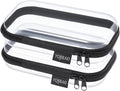YQBRAO Clear Hard Shell Organizer Set, 2-Pack, Black | Two small rigid PET organizers for electronics, travel essentials, office supplies and everyday organization