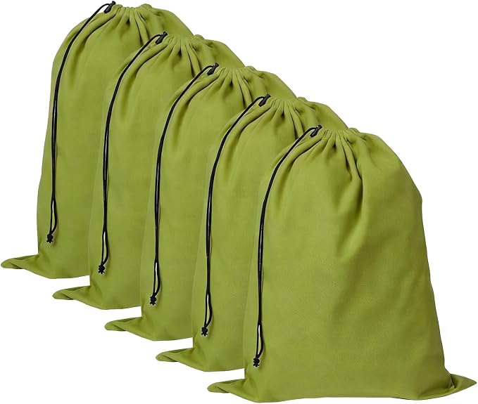 5 Pack Shoe Bags for Travel, Washable Dust Bags for Storage & Packing 17.7" x 13.8" Dustproof Flannel with Drawstring Closure for Boots Handbags Shoes & Toys