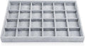Oirlv 24 Grid Ice Velvet Jewelry Drawer Organizer Tray Stackable Jewelry Trays Removable Dividers for Rings Earring Storage Display