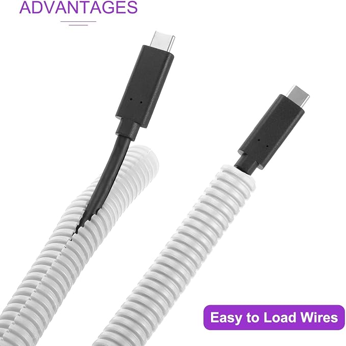 DMiotech 50ft Wire Loom Split Tubing 1 1/2 Inch(38.1mm) ID, Cord Protectors from Pet Flexible Conduit Cable Management for Office Home Garden, White