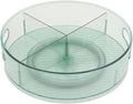 Copco Lazy Susan Turntable Organizer 12 Inch with Removable Dividers - Rotating Cabinet Organizer for Pantry, Kitchen, Closet, Under Sink - Tinted Green