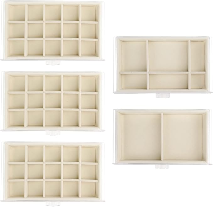 Watpot Acrylic Jewelry Box 5 Drawers Clear Earring Storage Organizer Display Case