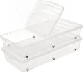 Citylife 57 QT Plastic Storage Bins with Double-Opening Lids, Storage Containers for Organizing, Large Clear Storage Box for Closet, Blankets, 2 Packs