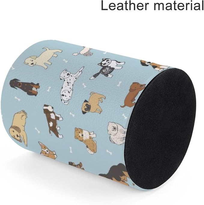 Cute Puppy Dog Pen Holder Pencil Cup for Desk Organizer | Cute Makeup Brush Holder PU Multifunctional Office Suppliesfor Decor Home Classroom School