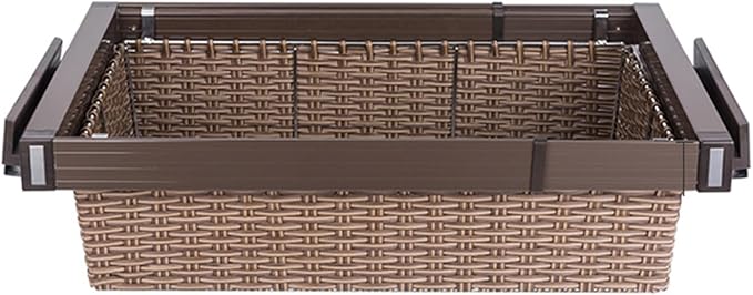 Pull Out Cabinet Storage Basket,Wardrobe Storage Organiser,Easy Pull Out Drawer Dividers for Closet,Stackable Detachable,for Kitchen Office Wardrobes Cupboard Storage(Black,745mm x 446mm x192mm)