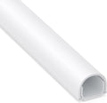 ZhiYo 113in Cord Cover for 1 Wire on Wall, 0.5" W x 0.4" H White | Upgraded Mini Raceway, Extra Capacity for Extension Cords, Half-Round Glazed Finish, Self-Adhesive, 8 Pack (14.2" Each)