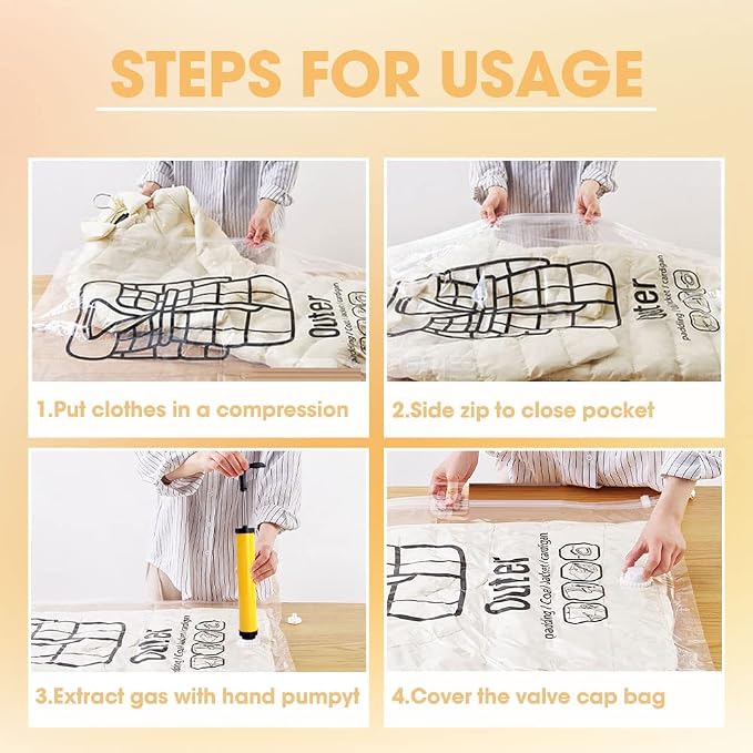 Hanging Vacuum Storage Bags, 2023 New Reusable Hanging Compressible Storage Bag Space Saver Bags with Hand Pumps, Upgrade Clothes Vacuum Seal Storage Bag for Suits Dress Jackets (Large, 3Pcs)