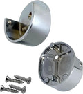 Closet Rod Support Flanges with Rear Pin | Heavy Duty 32mm Diameter Clothes Pole End Sockets for Wardrobes | Polished Chrome | 25 Pair