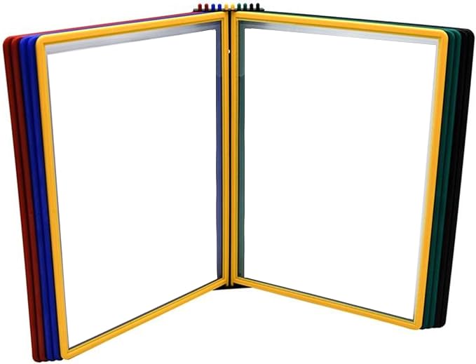 Tarifold Wall Mount Reference System for Letter Size Documents, 10 Double-Sided Pockets, 20 Sheet Capacity, Easy Load Design, Durable Polypropylene, Made in Denmark, Assorted Colors