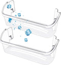 2 Pack UPGRADED 242126602 Refrigerator Door Bin Shelf Replacement for Frigidaire Electrolux Refrigerator Door Shelf Bin Bottom 2 Shelves - Side Shelf Rack Parts AP6278233 PS12364199 4547407