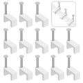 300 Pcs 8mm Cable Clips Nail in Cable Clips Flat Ethernet Cable Wall Clips Cable Tacks Coax Cable Clip Speaker Wire Clips Cable Nails for Cords Cat5/Cat5e/Cat6/Cat7 RJ45 Cord Clips