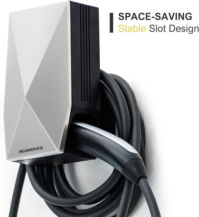 SEVEN SPARTA Aluminum Charging Cable Holder Wall Mount for Tesla Charger | Upgraded Aluminum with UMC Holder, Side Holster to Save Space, For Tesla Model 3 Y X S Cybertruck Mobile & Wall Connector