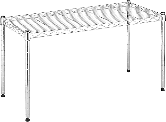 Xcity Storage Shelves, 1 Tier Heavy Duty Metal Shelving Unit, 350 LBS Adjustable Steel Wire Shelf for Commercial, Pantry, Kitchen, Garage, 14" D x 30" W x 15" H, Chrome