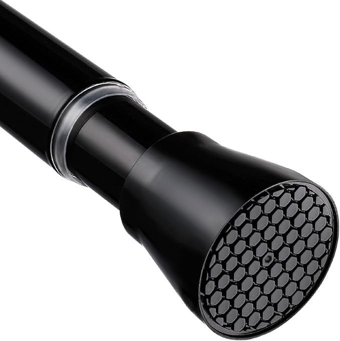 Black Shower Curtain Rod 40-73 inch Black Shower Rod Tension Curtain Rod No Drilling Shower Curtain Rods Spring Tension Shower Rods for Bathroom