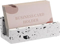Hipiwe Terrazzo Business Card Holder for Desk, Business Gift for Women Men | Desktop Business Card Display Stand Concrete Name Cards Organizer for Office Exhibition Meeting Room Card Display