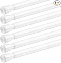 FVONZON Tension Curtain Rod White Spring Tension Curtain Rods 26-39 inch 6Pack Adjustable Spring Rods Extendable Tension Rod For Closet, Window, Kitchen,Bookshelf,Bathroom
