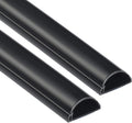 D-Line Half Round Cord Hider, Patented Cable Cover, Hide TV Wall Mount Wires, Raceway for Cords, Decorative Wire Covers, Paintable, Adhesive Cable Concealer - 2X 1.18in W x 0.59in H x 39in L - Black