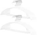 Sweater Hangers No Shoulder Bump, Non-Slip Rubber & Rust-Free Metal | Heavy Duty and Ergonomic Curved for Closet Clothes like Suits Coats Pants Dresses or Shirts, Set of 20, White Coated