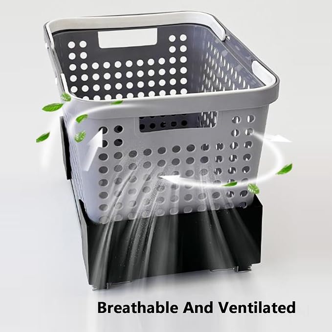 Closet Pull-Out Baskets,Removable Storage Basket,Clothing Pull Out Basket,for Pantry/Laundry/Bathroom/Mudroom(Color1)