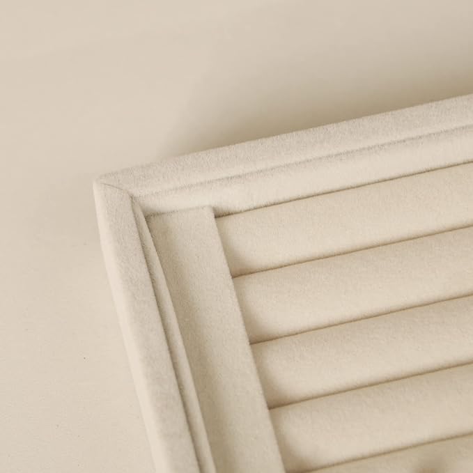 Pangkeep Ring Holder Display Tray Jewelry Organizer Stands for Selling Rings Earrings Show (Beige)