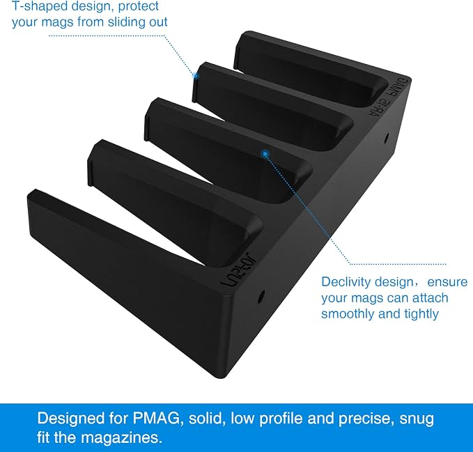 Solid ABS 6X Standard PMAG Wall Mount, Mag Holder, Home Magazine Storage Rack