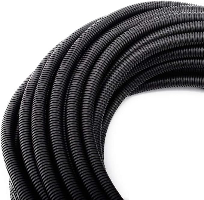 ZhiYo 50FT 3/8” Wire Loom Split Tubing Auto Wire Conduit Flexible Cover | High Temperature Heat Resistant -40F to 257F | Plastic Cover for Electrical Wires & Cables | Flexible Cover, High Temperature Heat Resistant -40F to 257F, Plastic Cover for Elect...