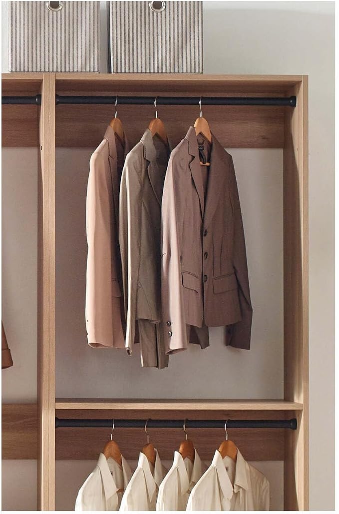 Maykoosh Closet System Organizer - Customizable Walk-in Wardrobe Storage Oak/Model ECA 3 Closet