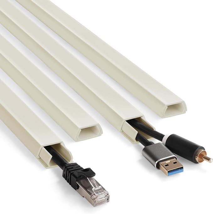 66in Cord Covers for Wires on Wall, Beige Wall Cord Hider Hide Cords | Wire Covers for Cords Kit, TV Cable Hider Wall Kit, Easy to Install Cord Cover, Cable Management Wall 4XL16.5inW0.86inH0.43in