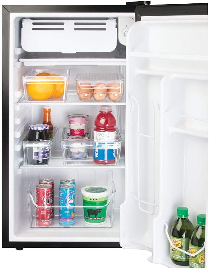 iDesign Linus Plastic Fridge and Freezer Storage Organizer Bin with Handle, Clear Container for Food, Drinks, Produce Organization, BPA-Free , 11.5" x 6" x 3.5", Clear | With Handle, BPA-Free, For Food, Drinks, Produce, Freezer Compatible