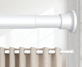 Tension Rods 28 to 49 Inch, 1" Heavy Duty Adjustable Spring Tension Curtain Rod - Non-Slip No Drill Shower Curtain Rod for Bathroom, Window, Closet & Doorway, White