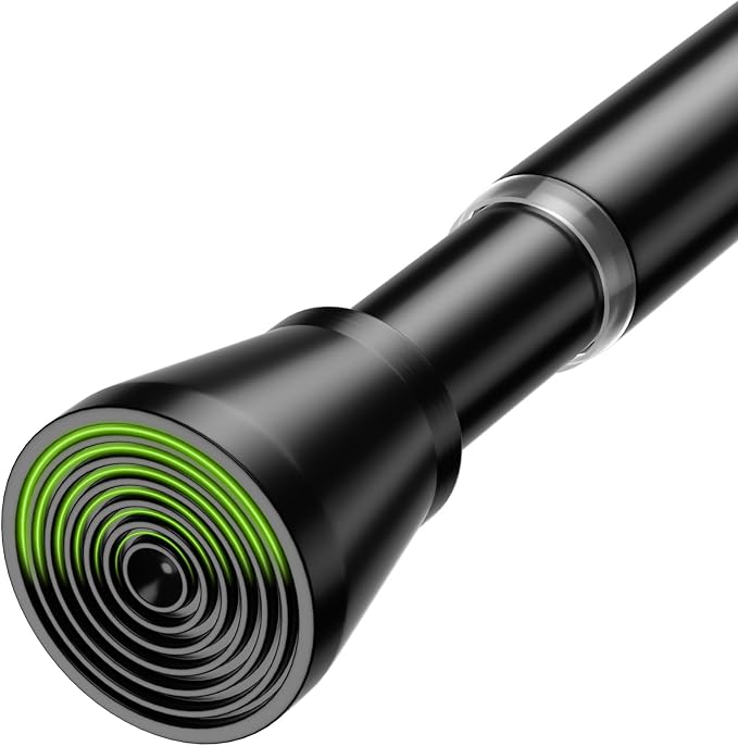 Spring Tension Rod 40-73 Inches No Drilling Adjustable Black Spring Loaded Curtain Rod Expandable Extra Long Tension Curtain Rod for Windows,Kitchen,Doorway
