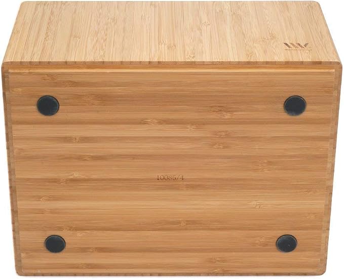 MobileVision Bamboo Storage Box PLUS LID COMBO, 12”x 9”x 6”, Durable Bin w/Handles, For Clothes, Shoes, Arts & Crafts, Closet & Office Shelf