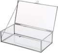 Hipiwe Glass Keepsake Display Box Large Clear Jewelry Lidded Boxes with Lid | Decorative Glass Boxes Rectangle Display Organizer for Trinket Perfume Collection - Gift for Birthday Anniversaries