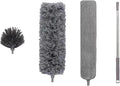 Microfiber Feather Duster 4-in-1 Kit, Dusters for Cleaning, Duster with Extension Pole 100 Inches, Cobweb Duster, Microfiber Dusters for High Ceilings and Fans, Blinds, Cars and Furniture