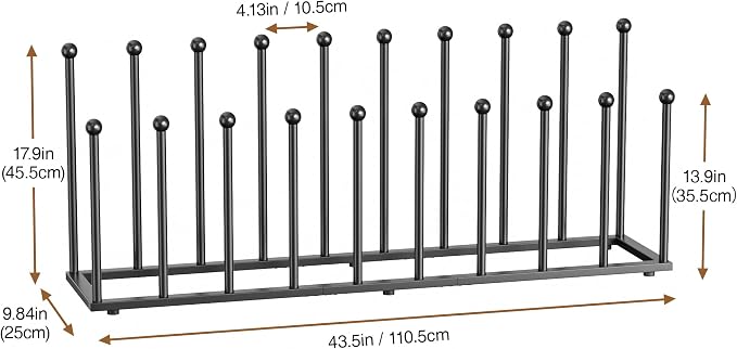 pickpiff Free Standing Shoe Racks - Black Metal Boot Rack Organizer Tall Boots for Dorm Room, Closet, Entryway, Bedroom, Patio Outdoor, Hallway, Black, Shoe Storage Fit for 10 Pairs