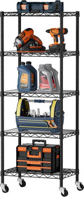 SINGAYE Small Wire 5 Adjustable Shelves Pantry Metal Shelf Floor Organizer | Armoire Adjustable Floor Kitchen Narrow Organizer Rack Shelving Short Square Stackable Standing Storage Tier Under Unit