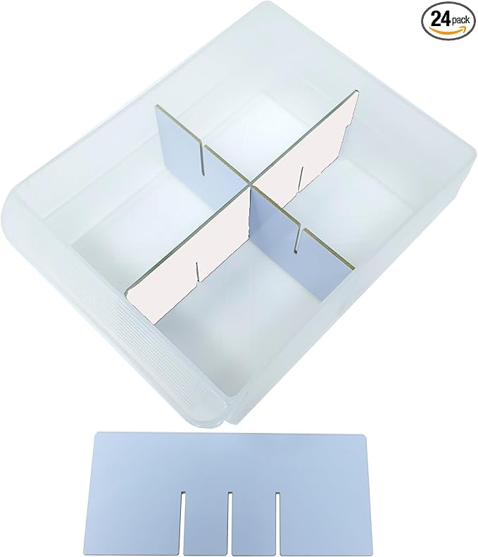 (24-Pack) Large Drawer Configurable Width Dividers compatible with Akro-Mils Plastic Storage Craft Cabinets, (Dividers Only)