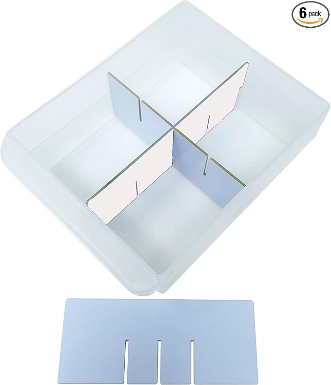 (6-Pack) Large Drawer Configurable Width Dividers compatible with Akro-Mils Plastic Storage Craft Cabinets, (Dividers Only)