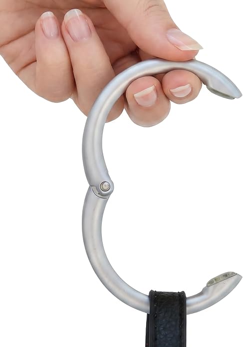 Clipa Bag Hanger Collection, The Ring that Opens into a Hook, Auto Closes | Holds 15 kg, Needs only 10mm to Hang a Hand Bag, Easy to Use with One Hand, The Instant Bag Hanger, 3 yr Warranty