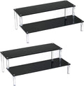BYCY 2 Pack 2-Tier Black Acrylic Display Stand Display Shelf for Dessert Jewels Figurines, Cupcake Stand - 2 Pack ( 12" * 6.9" * 4.25" )