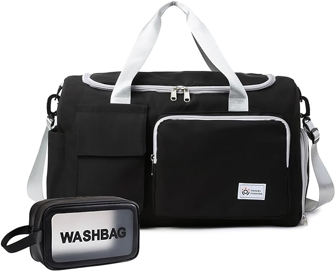 Small Gym Bag for Women, Travel Duffle Bag Carry On Weekender Bag with Shoe Compartment